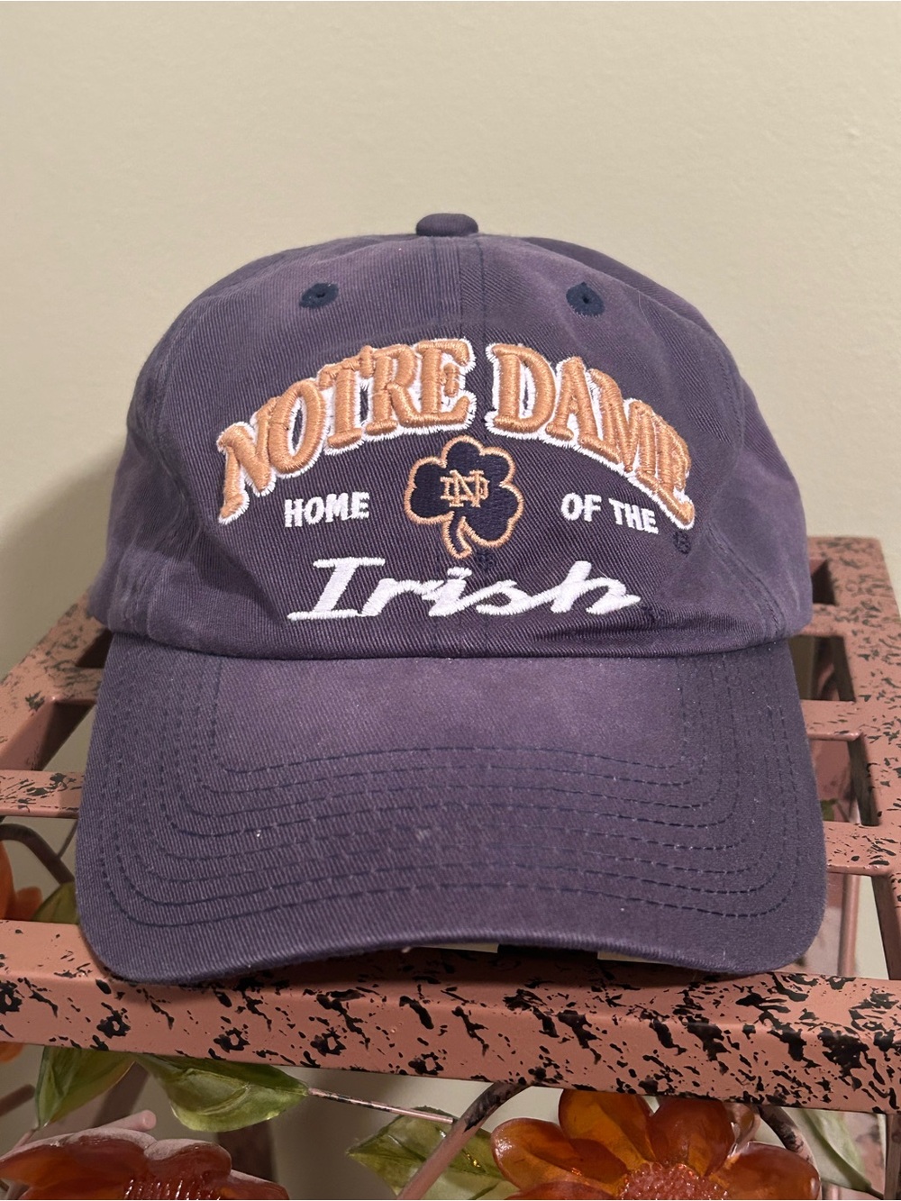 Notre Dame Fighting Irish Top of the World Strapback Hat Leprechaun Under Brim